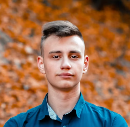 young guy in a blue shirt